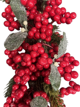Festive Red Berry & Leaf Garland – 1.8M - Mill Race Garden Centre