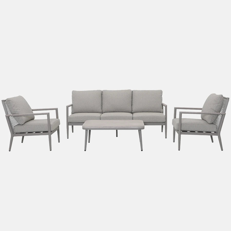 Kettler Trento 5-seat rope lounge set with metal frame, featuring comfortable cushions and modern outdoor furniture design