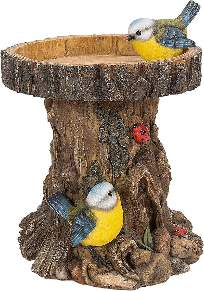 BC Blue Tit Tree Trunk Feeder Vivid Arts Resin Ornament - Mill Race Garden Centre