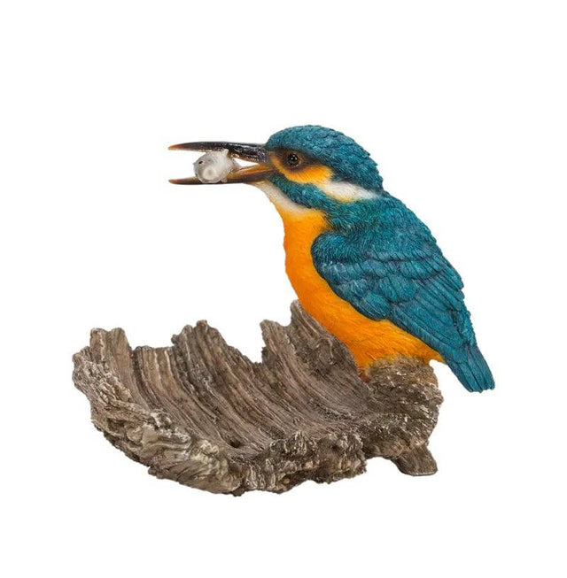 Kingfisher on Driftwood resin Ornament by Vivid Arts - Mill Race Garden Centre