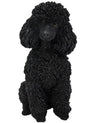 Real Life Black Sitting Poodle Ornament Size D by Vivid Arts - Mill Race Garden Centre