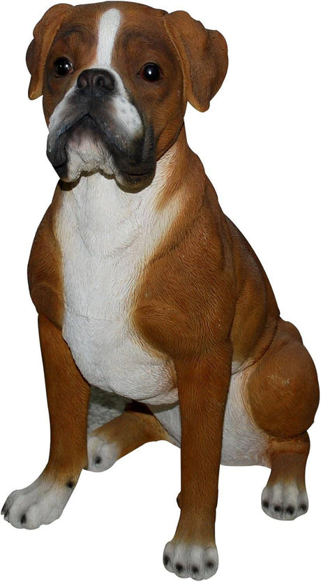 Real Life Boxer Dog Resin Ornament Size A by Vivid Arts - Mill Race Garden Centre