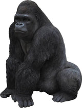 Vivid Arts life-size gorilla resin ornament for outdoor decoration, detailed realistic resin sculpture of a gorilla.