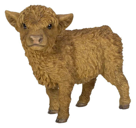 Real Life Highland Calf Ornament Size D by Vivid Arts - Mill Race Garden Centre