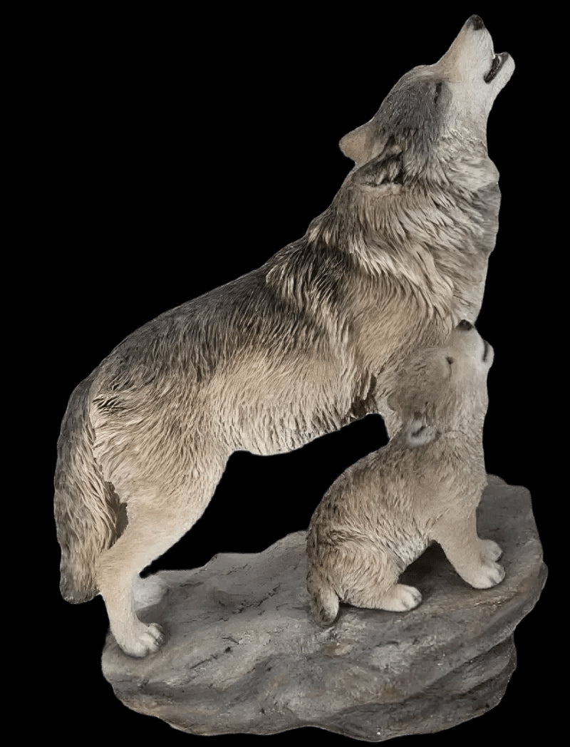 Real Life Howling Wolves Ornament Size A by Vivid Arts - Mill Race Garden Centre