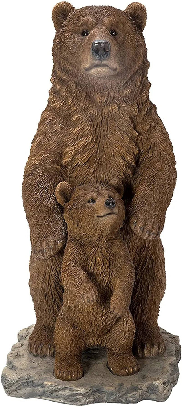 Real Life Mother and Baby Bear Standing Ornament Size A by Vivid Arts - Mill Race Garden Centre