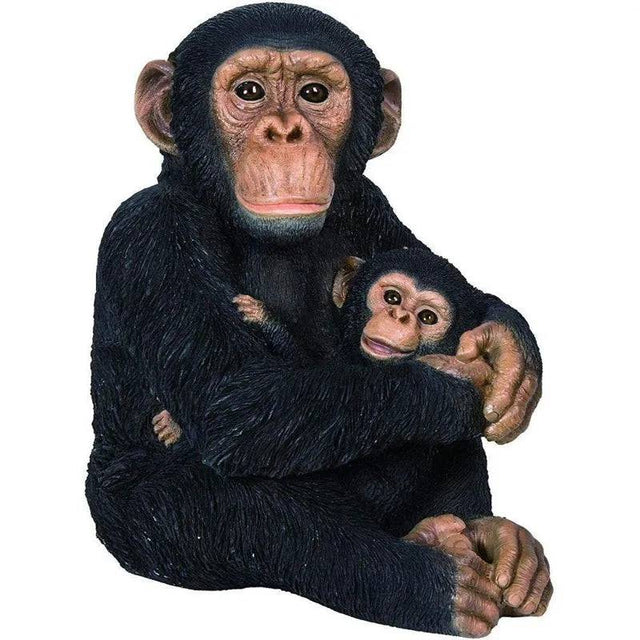 Real Life Mother / Baby Chimp Ornament Size B by Vivid Arts - Mill Race Garden Centre