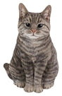 Real Life Sitting Cat Tabby - Mill Race Garden Centre