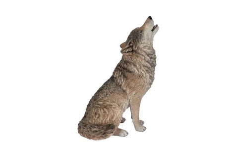 Real Life Sitting Wolf Ornament Size A by Vivid Arts - Mill Race Garden Centre