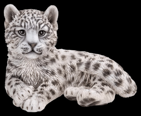 Real Life Snow Leopard Cub Ornament Size B by Vivid Arts - Mill Race Garden Centre