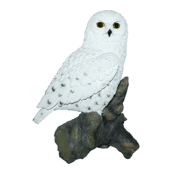 Real Life Snowy Owl resin Ornament by Vivid Arts - Mill Race Garden Centre