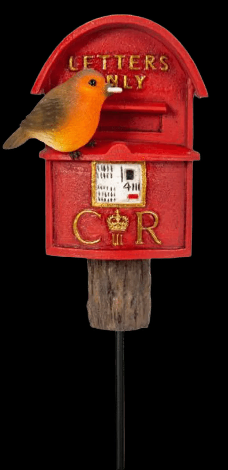 Robin on Post Box CR Plant Pal by Vivid Arts - Mill Race Garden Centre