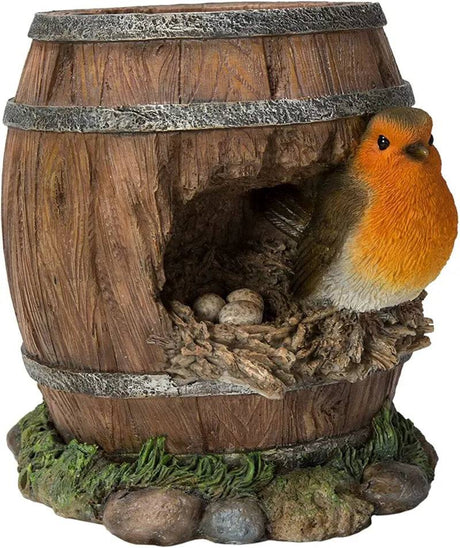 Robin Water Barrel with Nest D - Mill Race Garden Centre