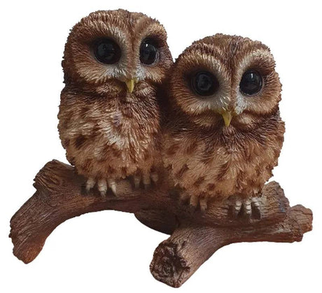 Tawny Owls on Branch Ornament by Vivid Arts - Mill Race Garden Centre