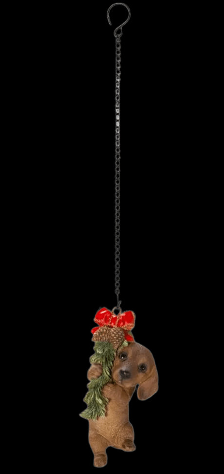 Vivid Arts Christmas Hanging Dachshund Puppy Ornament Size G - Mill Race Garden Centre