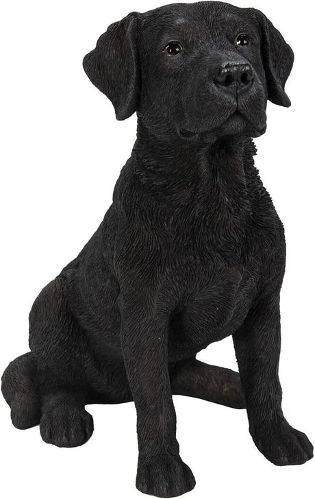 Vivid Arts Real Life Black Labrador Ornament Size D - Mill Race Garden Centre