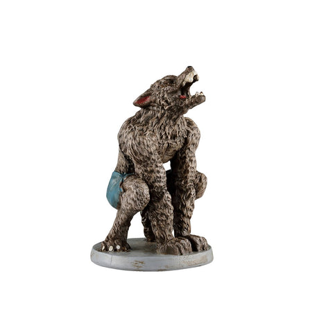 Lemax Spooky Town Werewolf Howloween figurine featuring a werewolf in Halloween costume from Lemax Spooky Town collection