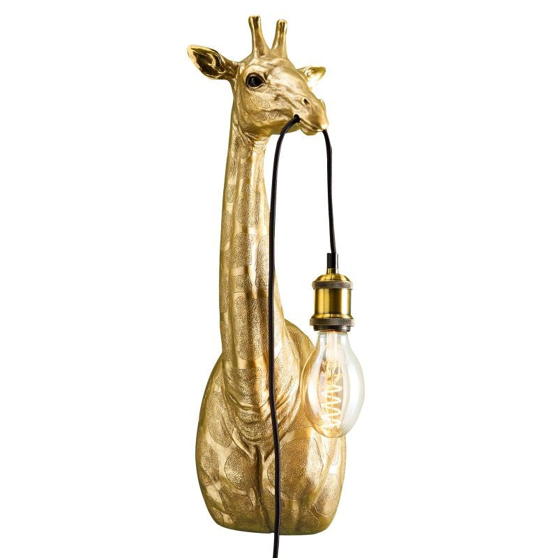 Werner Vob WERNS® Lucie Giraffe Wall Light, luxury German designer gold indoor wall lamp, 61cm tall, animal-themed lighting fixture