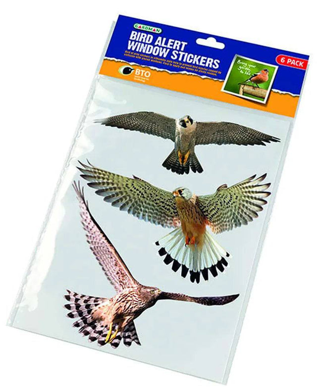 Gardman Bird Alert Window Stickers 6 Pack - Mill Race Garden Centre