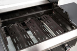Atom Grills Xenon 3.1 Gas BBQ with stainless steel surface and four burners, perfect for outdoor grilling and cooking.