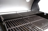 Atom Grills Xenon 3.1 Gas BBQ with stainless steel grill and black exterior, ideal for outdoor cooking and grilling.