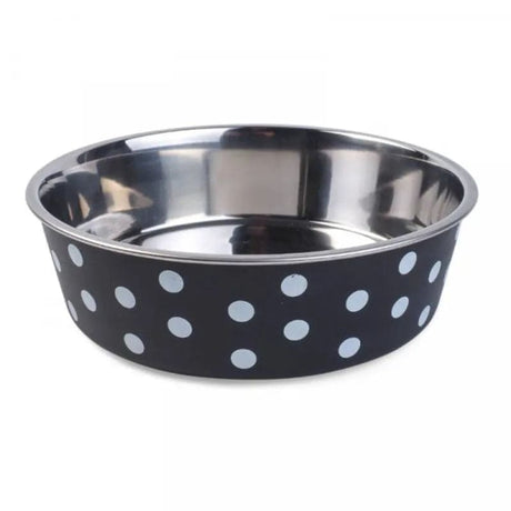 Bella Bowl Navy Polka 14cm - Mill Race Garden Centre