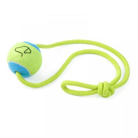 Zoon Pooch Tennis Ball on a Rope 6.5cm - Mill Race Garden Centre